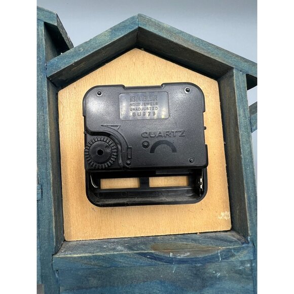 Wooden Clock with Built In Mini Shelves & Hooks Hearts 12" W Green Cottage Core - Picture 9 of 9